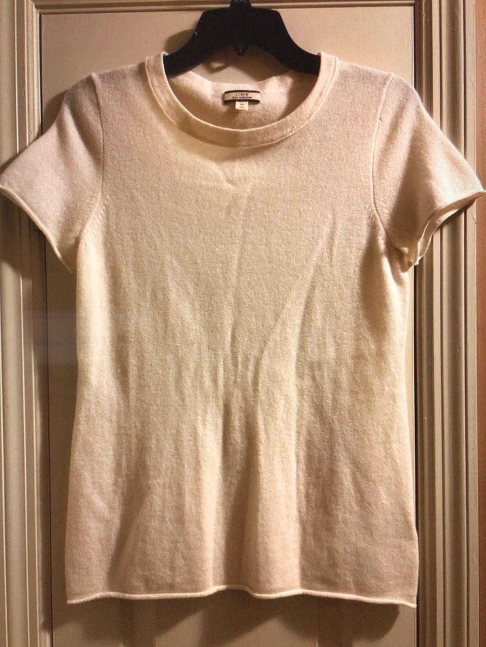 J. Crew Cream Short-Sleeve Crewneck Top